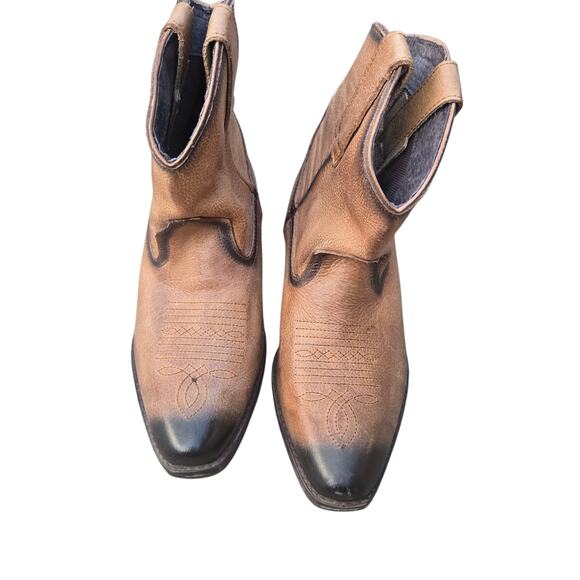 Roper Western Boots Womens 6.5 Ankle Shorty Dusty Brown - Picture 2 of 14